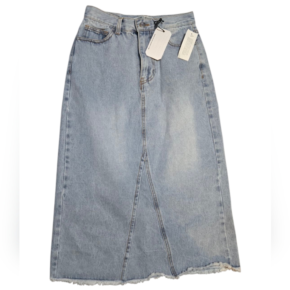 Stylish Denim Midi Skirt